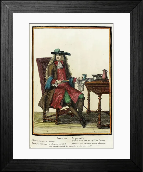 Framed Print : Recueil des modes de la cour de France, Homme de Qualité, Bound 1703-1704. Creator: Henri Bonnart Framed Print : Recueil des modes de la cour de France, Homme de Qualité, Bound 1703-1704. Creator: Henri Bonnart