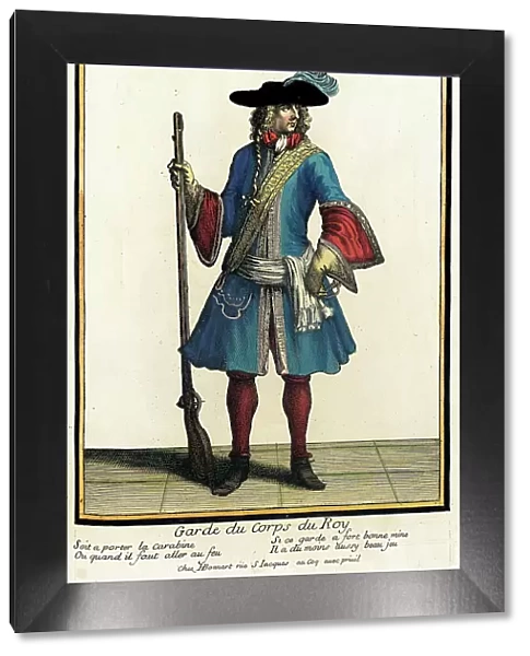 Recueil des modes de la cour de France, Garde du Corps du Roy, Bound 1703-1704. Creator: Henri Bonnart