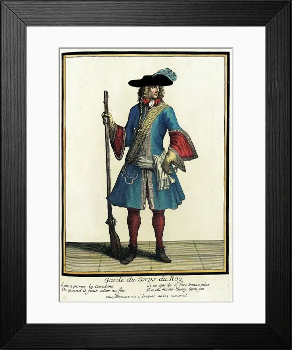 Framed Print : Recueil des modes de la cour de France, Garde du Corps du Roy, Bound 1703-1704. Creator: Henri Bonnart Framed Print : Recueil des modes de la cour de France, Garde du Corps du Roy, Bound 1703-1704. Creator: Henri Bonnart