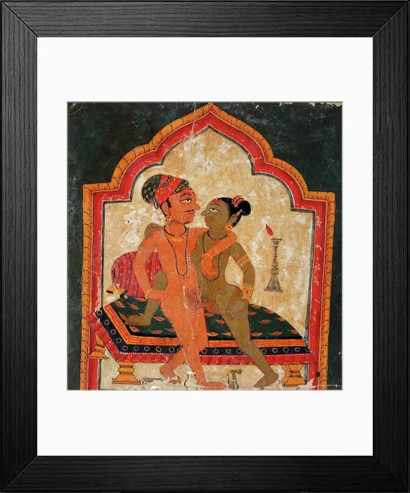 Framed Print : Lovers Embracing, Folio from an Album of Erotica, c1675. Creator: Unknown Framed Print : Lovers Embracing, Folio from an Album of Erotica, c1675. Creator: Unknown