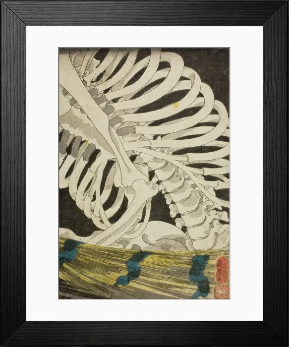 Framed Print : Mitsukuni and the Skeleton Specter (image 3 of 3), mid 1840s. Creator: Utagawa Kuniyoshi Framed Print : Mitsukuni and the Skeleton Specter (image 3 of 3), mid 1840s. Creator: Utagawa Kuniyoshi