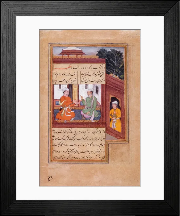Framed Print : Merchant and His Partner Conversing (verso)... c1580. Creator: Unknown Framed Print : Merchant and His Partner Conversing (verso)... c1580. Creator: Unknown