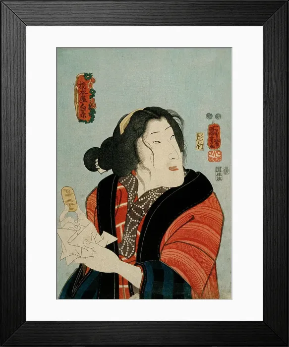 Framed Print : Bando Shuka as Hashimotoya Shiraito, 1852. Creator: Utagawa Kuniyoshi Framed Print : Bando Shuka as Hashimotoya Shiraito, 1852. Creator: Utagawa Kuniyoshi