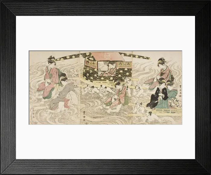 Framed Print : Women Crossing the Oi River, c1800. Creator: Utagawa Toyokuni I Framed Print : Women Crossing the Oi River, c1800. Creator: Utagawa Toyokuni I