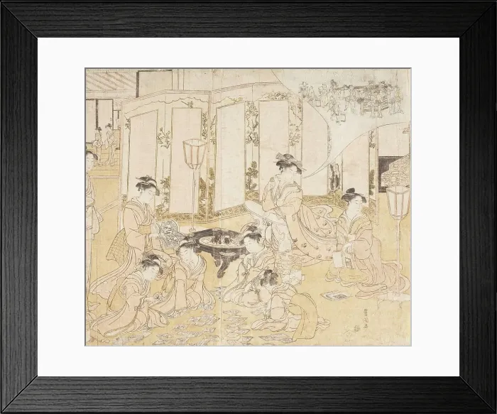 Framed Print : Women Playing Hyakunin Isshu Card Game (image 1 of 2), between c1794 and c1795. Creator: Utagawa Toyokuni I Framed Print : Women Playing Hyakunin Isshu Card Game (image 1 of 2), between c1794 and c1795. Creator: Utagawa Toyokuni I