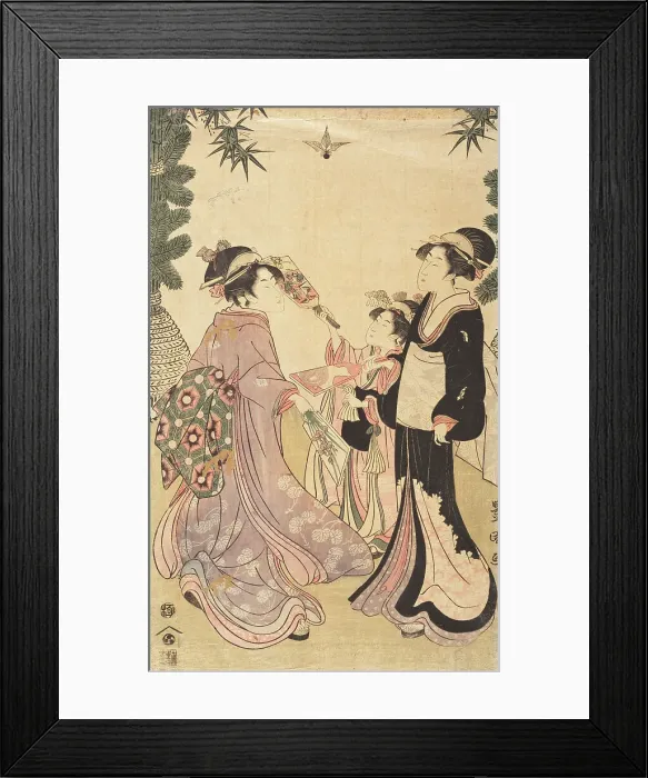 Framed Print : Beauties Playing Battledore and Shuttlecock, c1805. Creator: Utagawa Toyokuni I Framed Print : Beauties Playing Battledore and Shuttlecock, c1805. Creator: Utagawa Toyokuni I