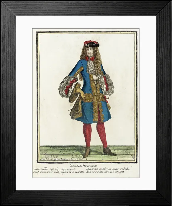 Framed Print : Recueil des modes de la cour de France, Gentil-homme, Bound 1703-1704. Creator: Henri Bonnart Framed Print : Recueil des modes de la cour de France, Gentil-homme, Bound 1703-1704. Creator: Henri Bonnart