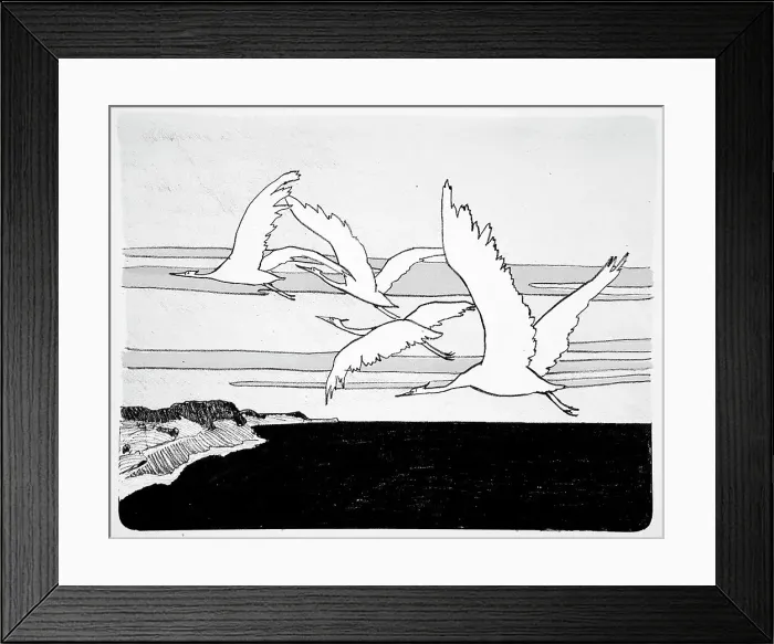 Framed Print : Cranes, c1898. Creator: Walter Leistikow Framed Print : Cranes, c1898. Creator: Walter Leistikow