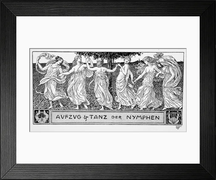 Framed Print : Procession and dance of the nymphs, c1898. Creator: Wilhelm Volz