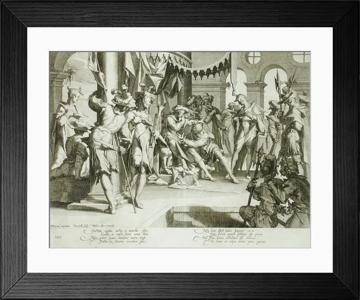 Framed Print : The Judge Bias, Shedding Tears, 1607. Creator: Willem van Swanenburg Framed Print : The Judge Bias, Shedding Tears, 1607. Creator: Willem van Swanenburg