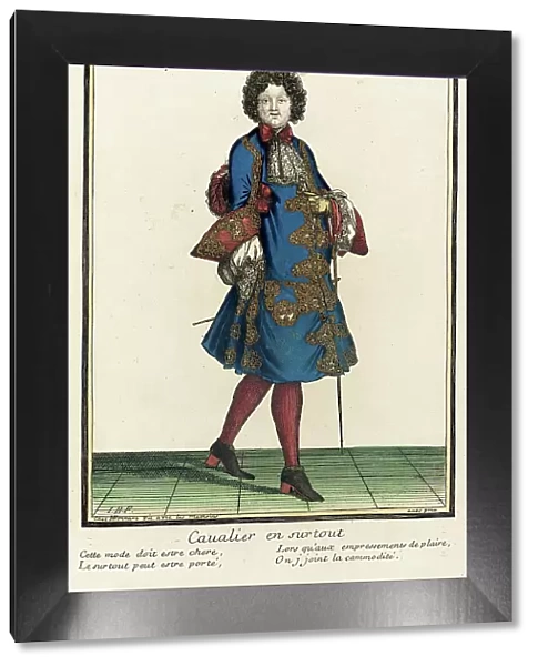 Recueil des modes de la cour de France, Cavalier en Surtout, Bound 1703-1704. Creator: Henri Bonnart