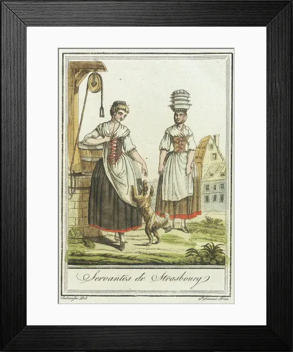 Framed Print : Costumes de Différent Pays, Servantes de Strasbourg, c1797. Creators: Jacques Grasset de Saint-Sauveur, LF Labrousse Framed Print : Costumes de Différent Pays, Servantes de Strasbourg, c1797. Creators: Jacques Grasset de Saint-Sauveur, LF Labrousse