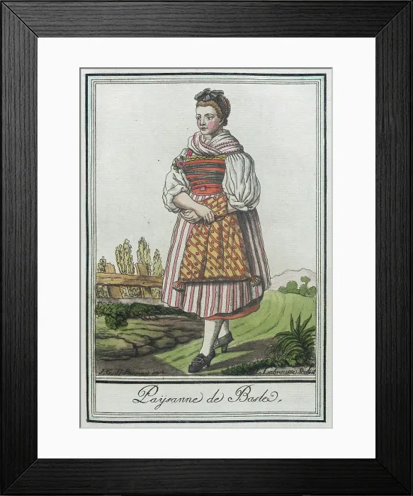 Framed Print : Costumes de Différents Pays, Paysanne de Basle, c1797. Creators: Jacques Grasset de Saint-Sauveur, LF Labrousse Framed Print : Costumes de Différents Pays, Paysanne de Basle, c1797. Creators: Jacques Grasset de Saint-Sauveur, LF Labrousse
