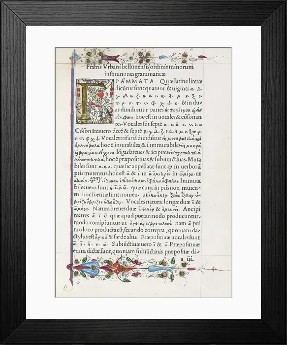 Framed Print : Institutiones graecae grammaticae, 1497-8. Creator: Unknown Framed Print : Institutiones graecae grammaticae, 1497-8. Creator: Unknown