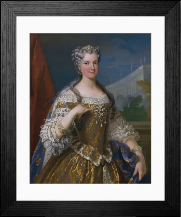 Framed Print : Portrait of Marie Leszczynska (1703-1768), Queen of France, 18th century. Creator: Anon Framed Print : Portrait of Marie Leszczynska (1703-1768), Queen of France, 18th century. Creator: Anon