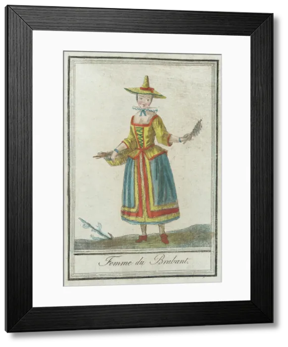 Framed Print : Costumes de Différents Pays, Femme du Brabant, c1797. Creators: Jacques Grasset de Saint-Sauveur, LF Labrousse Framed Print : Costumes de Différents Pays, Femme du Brabant, c1797. Creators: Jacques Grasset de Saint-Sauveur, LF Labrousse