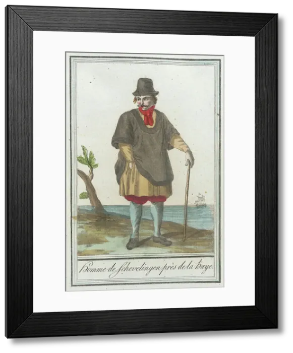 Framed Print : Costumes de Différents Pays, Homme de Schevelingen Près de la Baye, c1797. Creators: Jacques Grasset de Saint-Sauveur, LF Labrousse Framed Print : Costumes de Différents Pays, Homme de Schevelingen Près de la Baye, c1797. Creators: Jacques Grasset de Saint-Sauveur, LF Labrousse