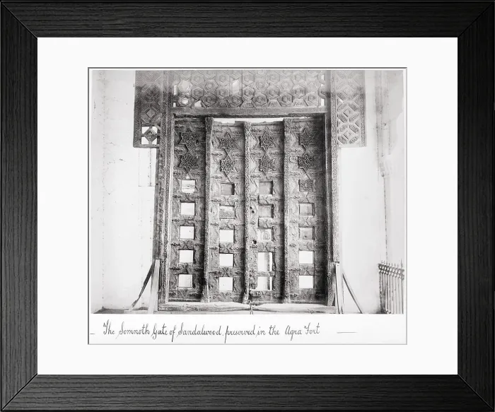 Framed Print : The Somnoth Gate of Sandalwood, Preserved in the Agra, Late 1860s. Creator: Samuel Bourne Framed Print : The Somnoth Gate of Sandalwood, Preserved in the Agra, Late 1860s. Creator: Samuel Bourne