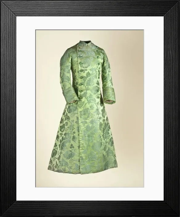 Framed Print : Man's fitted, double-breasted banyan or at-home robe, with cuffed, two-piece... 1750-60. Creator: Unknown Framed Print : Man's fitted, double-breasted banyan or at-home robe, with cuffed, two-piece... 1750-60. Creator: Unknown