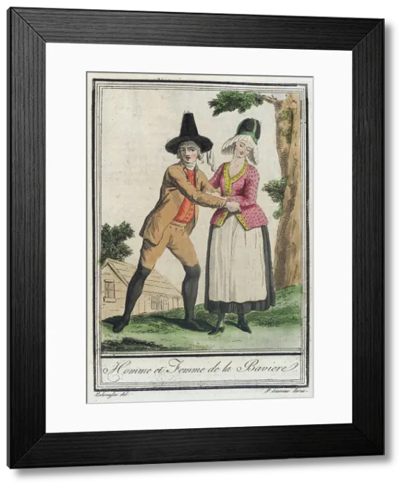 Framed Print : Costumes de Différents Pays, Homme et Femme de la Baviere, c1797. Creators: Jacques Grasset de Saint-Sauveur, LF Labrousse Framed Print : Costumes de Différents Pays, Homme et Femme de la Baviere, c1797. Creators: Jacques Grasset de Saint-Sauveur, LF Labrousse