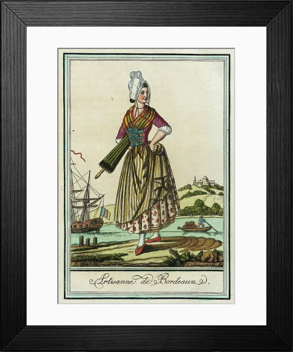 Framed Print : Costumes de Différent Pays, Artisanne de Bordeaux, c1797. Creators: Jacques Grasset de Saint-Sauveur, LF Labrousse Framed Print : Costumes de Différent Pays, Artisanne de Bordeaux, c1797. Creators: Jacques Grasset de Saint-Sauveur, LF Labrousse