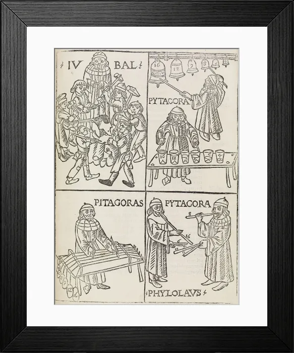 Framed Print : Musical theories of Pythagoras, 1492. Creator: Unknown Framed Print : Musical theories of Pythagoras, 1492. Creator: Unknown