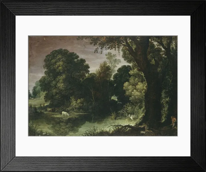 Framed Print : Landscape with Duck-hunters. Creator: After Paul Bril Framed Print : Landscape with Duck-hunters. Creator: After Paul Bril