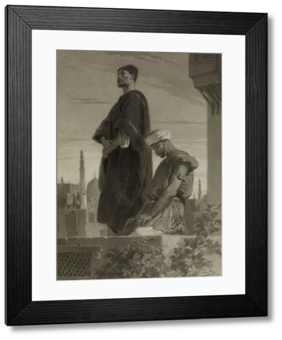 Framed Print : Prayer on the Housetop, 1864. Creator: Alexandre Bida Framed Print : Prayer on the Housetop, 1864. Creator: Alexandre Bida