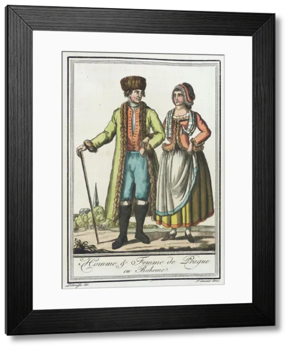Framed Print : Costumes de Différents Pays, Homme & Femme de Prague en Boheme, c1797. Creators: Jacques Grasset de Saint-Sauveur, LF Labrousse. Costumes de Différents Pays, Homme & Femme de Prague en Boheme, c1797 Framed Print : Costumes de Différents Pays, Homme & Femme de Prague en Boheme, c1797. Creators: Jacques Grasset de Saint-Sauveur, LF Labrousse. Costumes de Différents Pays, Homme & Femme de Prague en Boheme, c1797