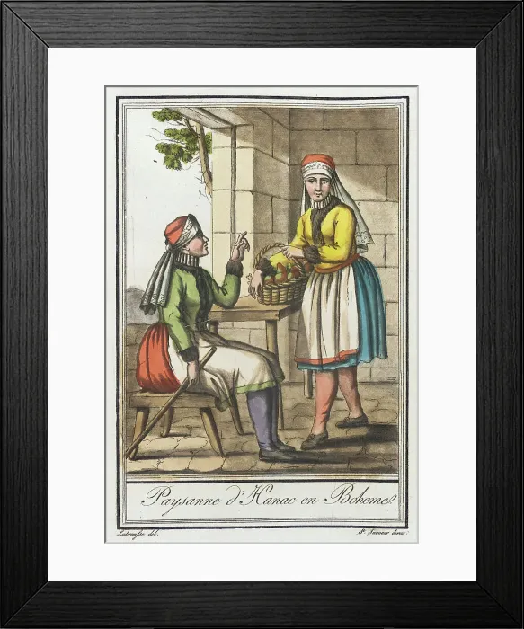 Framed Print : Costumes de Différents Pays, Paysanne d'Hanac en Boheme, c1797. Creators: Jacques Grasset de Saint-Sauveur, LF Labrousse Framed Print : Costumes de Différents Pays, Paysanne d'Hanac en Boheme, c1797. Creators: Jacques Grasset de Saint-Sauveur, LF Labrousse