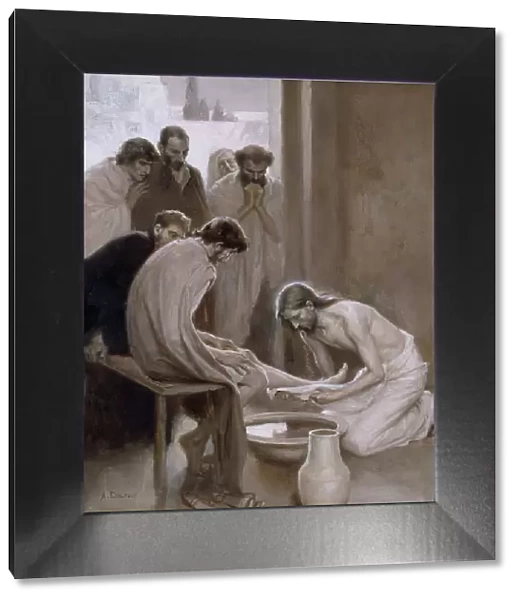Jesus Washing the Feet of his Disciples, 1898. Creator: Albert Edelfelt