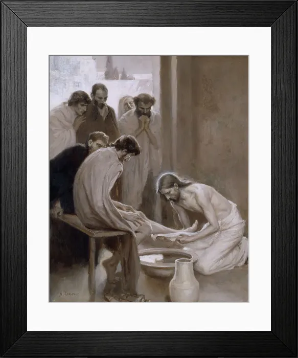 Framed Print : Jesus Washing the Feet of his Disciples, 1898. Creator: Albert Edelfelt Framed Print : Jesus Washing the Feet of his Disciples, 1898. Creator: Albert Edelfelt