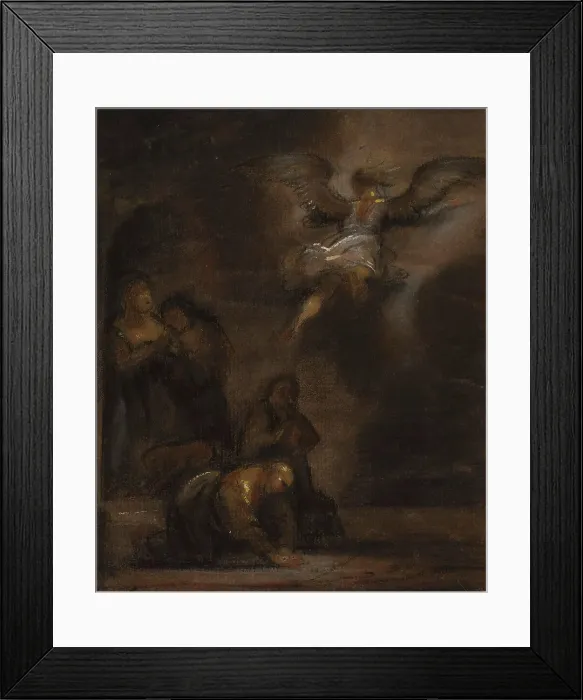 Framed Print : Abraham and the Angel, mid 19th century. Creator: Alfred Jacob Miller Framed Print : Abraham and the Angel, mid 19th century. Creator: Alfred Jacob Miller