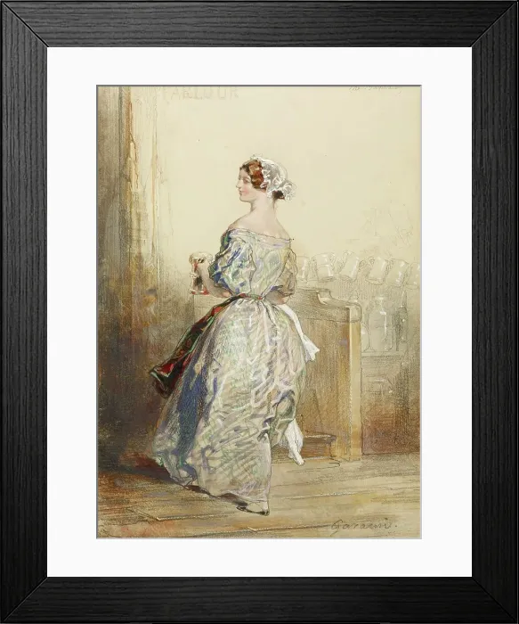 Framed Print : The Barmaid, 1847-1851. Creator: Paul Gavarni Framed Print : The Barmaid, 1847-1851. Creator: Paul Gavarni