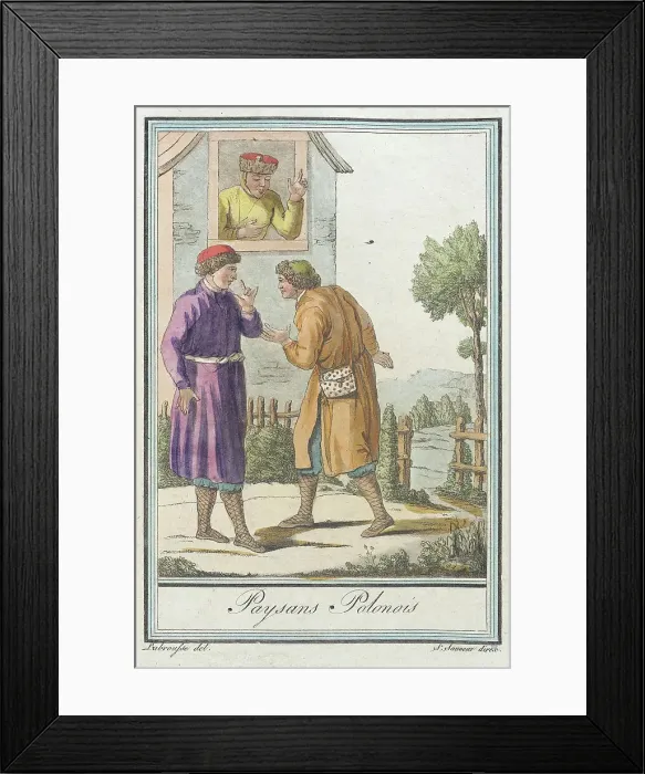 Framed Print : Costumes de Différents Pays, Paysans Polonois, c1797. Creators: Jacques Grasset de Saint-Sauveur, LF Labrousse Framed Print : Costumes de Différents Pays, Paysans Polonois, c1797. Creators: Jacques Grasset de Saint-Sauveur, LF Labrousse