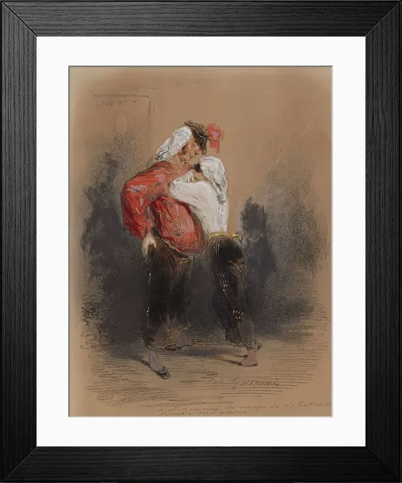 Framed Print : Man and Woman in Fancy Dress, 1847. Creator: Paul Gavarni Framed Print : Man and Woman in Fancy Dress, 1847. Creator: Paul Gavarni