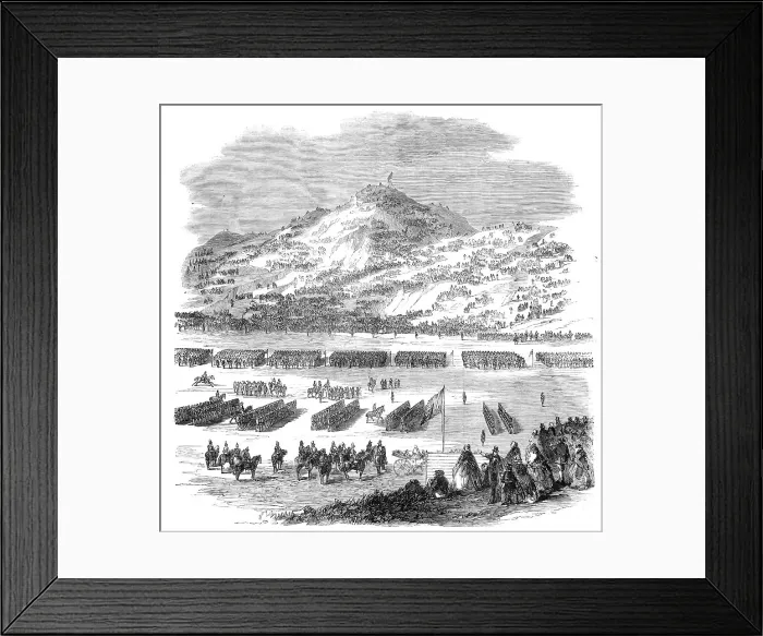 Framed Print : The Review by Her Majesty of Rifle Volunteers at Edinburgh: view looking towards... 1860. Creator: Unknown Framed Print : The Review by Her Majesty of Rifle Volunteers at Edinburgh: view looking towards... 1860. Creator: Unknown