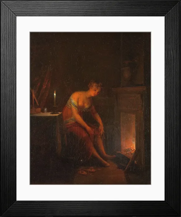 Framed Print : Lady Tying her Garter, 1810. Creator: Alexander Lauréus Framed Print : Lady Tying her Garter, 1810. Creator: Alexander Lauréus