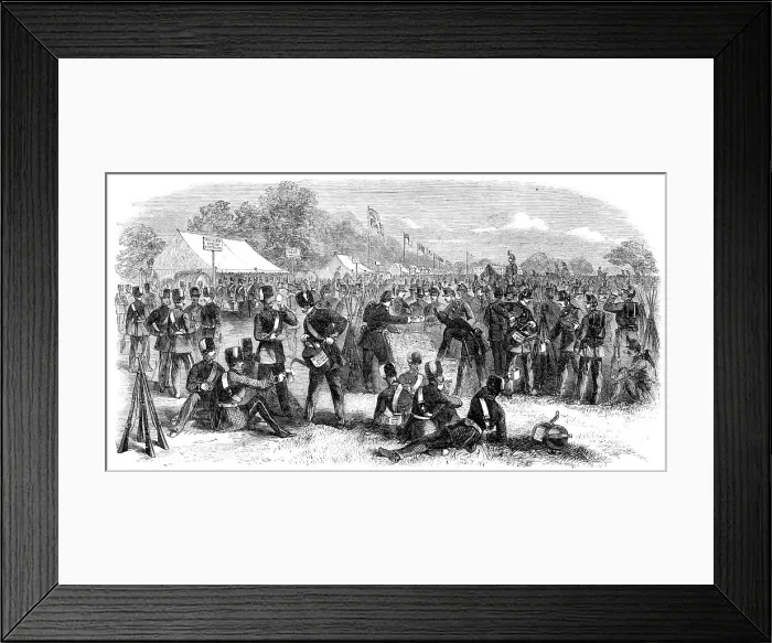 Framed Print : Bivouac of the Volunteers at the close of the Review, 1860. Creator: Unknown Framed Print : Bivouac of the Volunteers at the close of the Review, 1860. Creator: Unknown