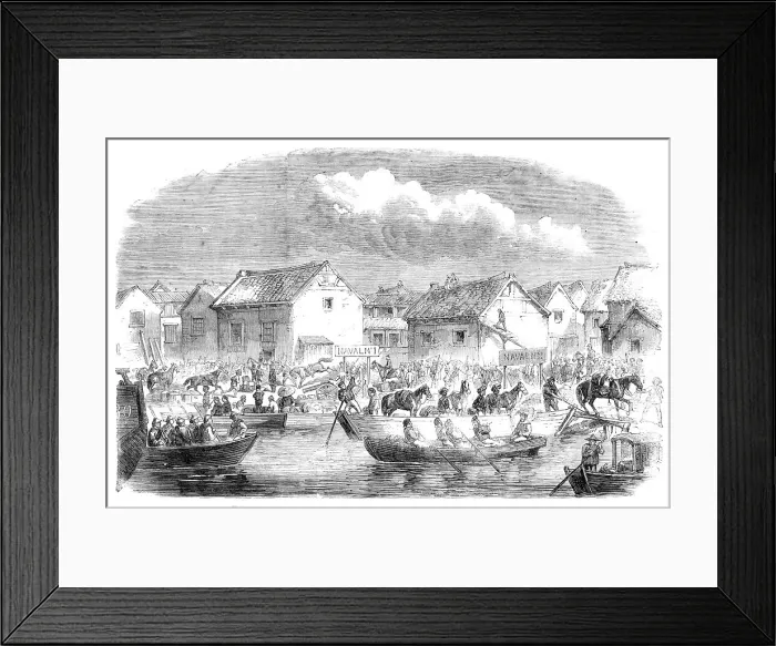Framed Print : The War in China - the landing of British troops at Pehtang... 1860. Creator: Unknown Framed Print : The War in China - the landing of British troops at Pehtang... 1860. Creator: Unknown