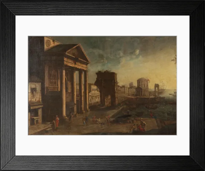 Framed Print : Harbour with Capriccio. Creator: Alessandro Salucci Framed Print : Harbour with Capriccio. Creator: Alessandro Salucci