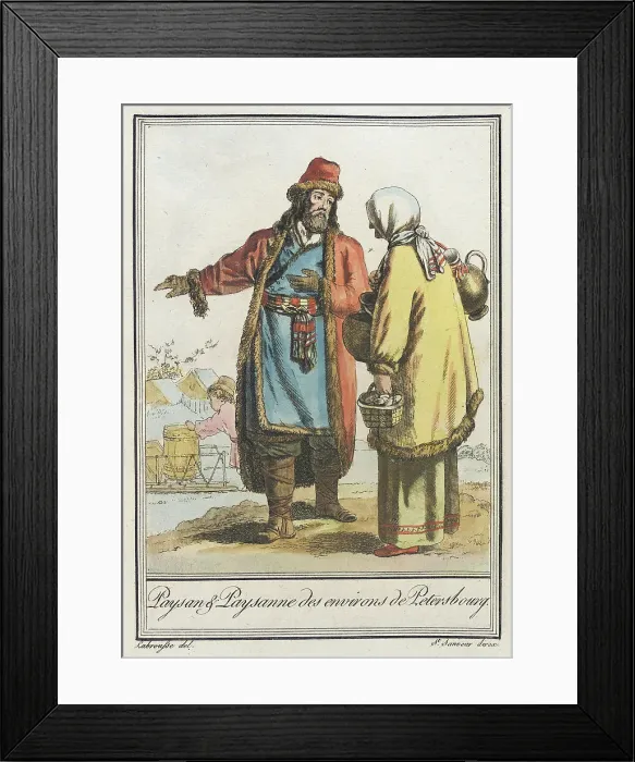 Framed Print : Costumes de Différents Pays, Paysan & Paysanne des Environs de Petersbourg, c1797. Creator: LF Labrousse. Costumes de Différents Pays, Paysan & Paysanne des Environs de Petersbourg, c1797. Creator: LF Labrousse Framed Print : Costumes de Différents Pays, Paysan & Paysanne des Environs de Petersbourg, c1797. Creator: LF Labrousse. Costumes de Différents Pays, Paysan & Paysanne des Environs de Petersbourg, c1797. Creator: LF Labrousse