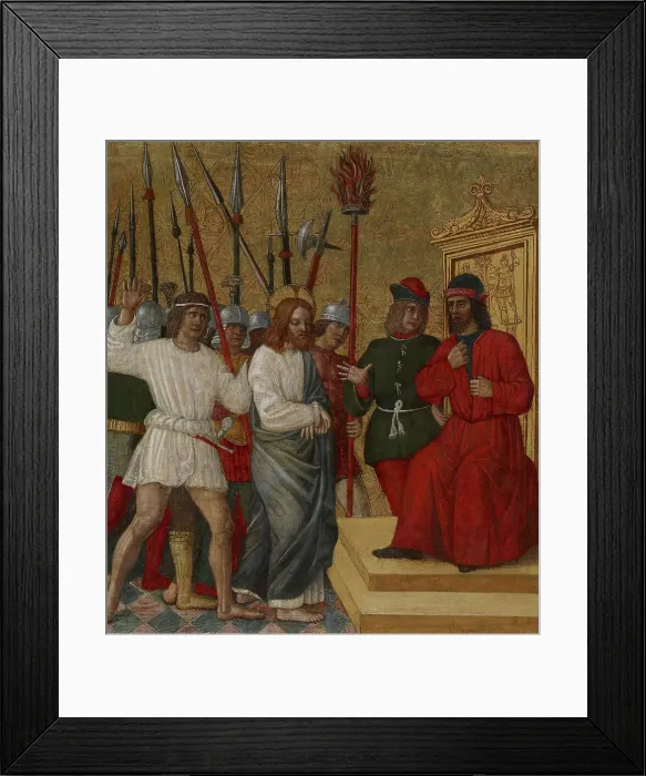Framed Print : Christ Before Caiaphas, 1470-1475. Creator: Antonio della Corna Framed Print : Christ Before Caiaphas, 1470-1475. Creator: Antonio della Corna
