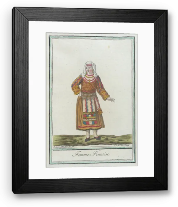 Framed Print : Costumes de Différents Pays, Femme Finnoïse, c1797. Creators: Jacques Grasset de Saint-Sauveur, LF Labrousse Framed Print : Costumes de Différents Pays, Femme Finnoïse, c1797. Creators: Jacques Grasset de Saint-Sauveur, LF Labrousse