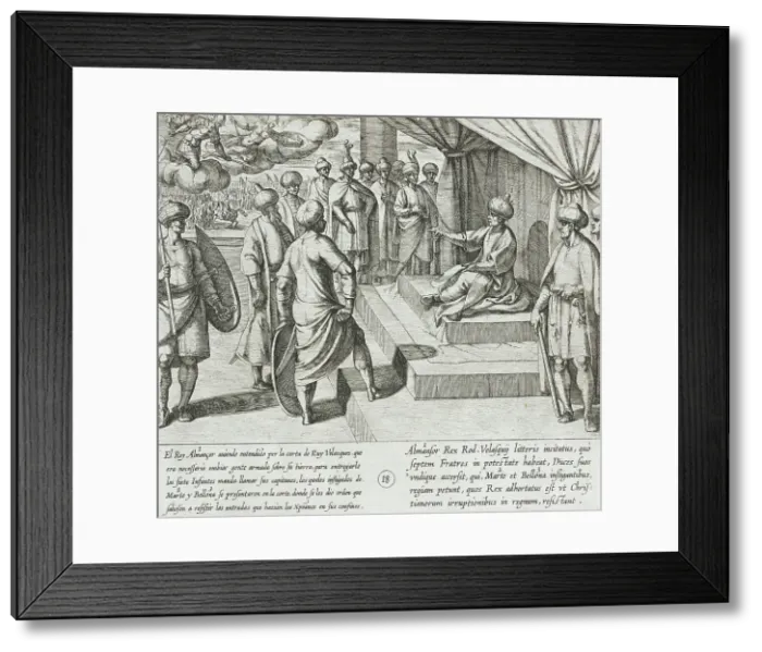 Framed Print : Almazor Orders His Troops to Keep the Christians from Entering His Territory, 1612. Creator: Antonio Tempesta Framed Print : Almazor Orders His Troops to Keep the Christians from Entering His Territory, 1612. Creator: Antonio Tempesta