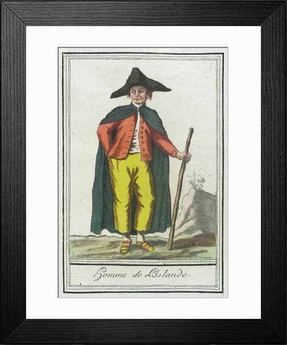 Framed Print : Costumes de Différents Pays, Homme de l'Islande, c1797. Creators: Jacques Grasset de Saint-Sauveur, LF Labrousse Framed Print : Costumes de Différents Pays, Homme de l'Islande, c1797. Creators: Jacques Grasset de Saint-Sauveur, LF Labrousse