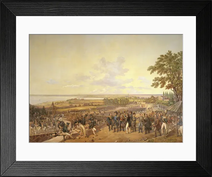Framed Print : King Carl XIV Johan of Sweden Visiting the Canal Locks at Berg in 1819, 1856. Creator: Alexander Wetterling Framed Print : King Carl XIV Johan of Sweden Visiting the Canal Locks at Berg in 1819, 1856. Creator: Alexander Wetterling