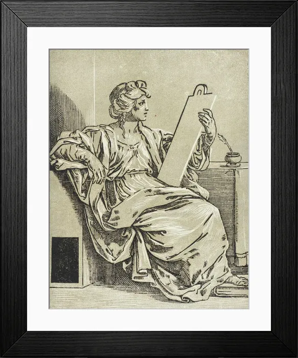 Framed Print : Seated Sibyl with Tablet, c1640. Creators: Bartolomeo Coriolano, Guido Reni Framed Print : Seated Sibyl with Tablet, c1640. Creators: Bartolomeo Coriolano, Guido Reni