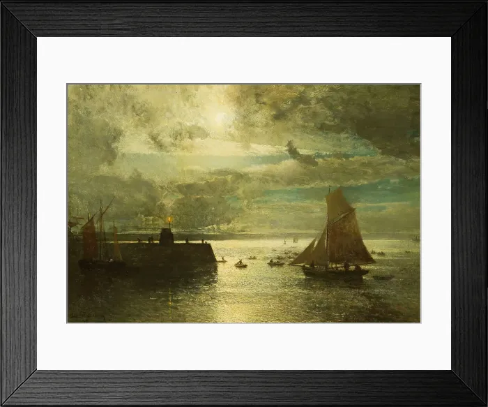 Framed Print : Moonlit Landscape, 1878. Creator: Alfred Wahlberg Framed Print : Moonlit Landscape, 1878. Creator: Alfred Wahlberg