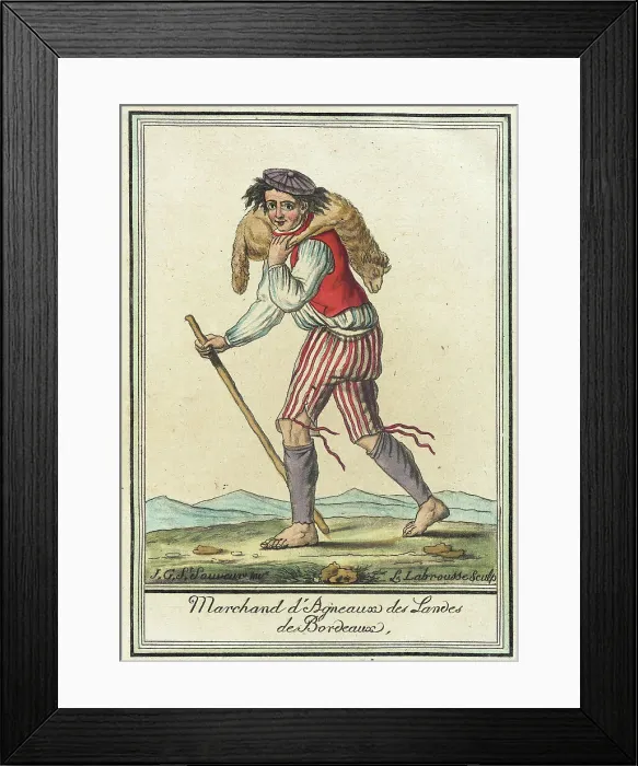 Framed Print : Costumes de Différent Pays, Marchand d'Agneaux des Landes de Bordeaux, c1797. Creators: Jacques Grasset de Saint-Sauveur, LF Labrousse